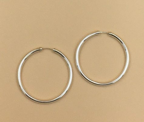 Sterling silver endless hoop Earrings