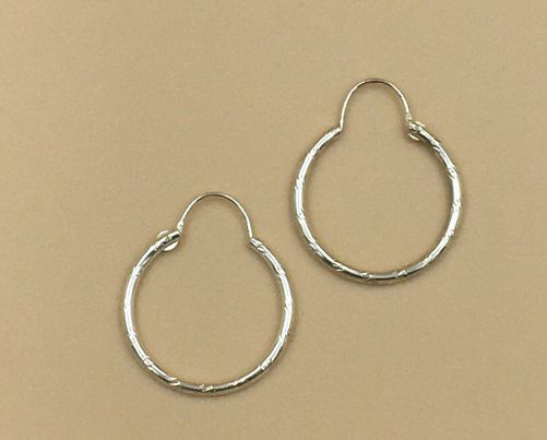 Sterling Silver hoop Earrings.