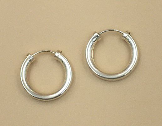 Sterling silver endless hoop Earrings.