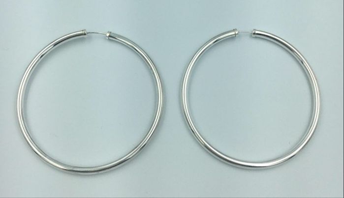 Sterling silver endless hoop Earrings